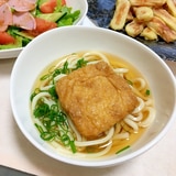 ジュワッと甘くて大きなキツネの冷たいうどん♡